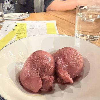 Giant - Grape Sorbet (not on the menu but our waiter, Trevor, surprised me with it because of my dairy allergy) - New American Near Me - Chicago, Illinois Giant - Grape Sorbet (not on the menu but our waiter, Trevor, surprised me with it because of my dairy allergy) - New American Near Me - Chicago, Illinois