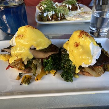 Wild Root - Portobello benedict. Eggs were overcooked and veggie mix was cold. - Breakfast & Brunch Near Me - Boise, Idaho