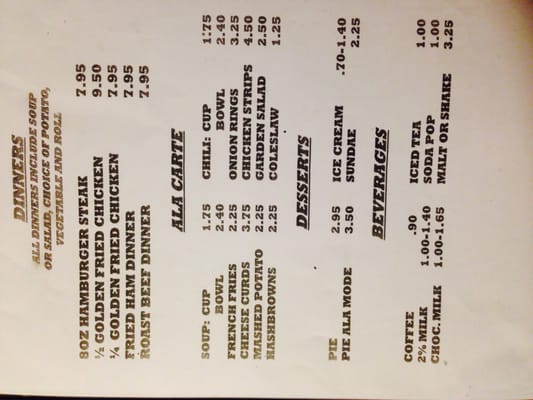 Menu photo 1 Wendy's Place Minong, WI