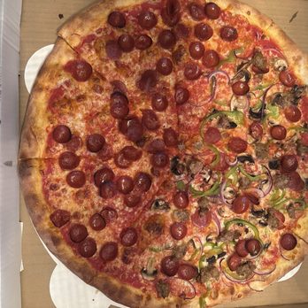 Pie Trap Pizza - 1/2 Double-pep & 1/2 Supreme - Pizza Near Me - Covina, California Pie Trap Pizza - 1/2 Double-pep & 1/2 Supreme - Pizza Near Me - Covina, California