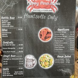 Happy Hour Menu! Make sure you ask for it!