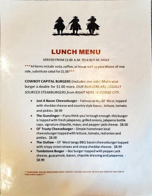 Menu photo 5 Cowboy Capital Grille Dodge City, KS