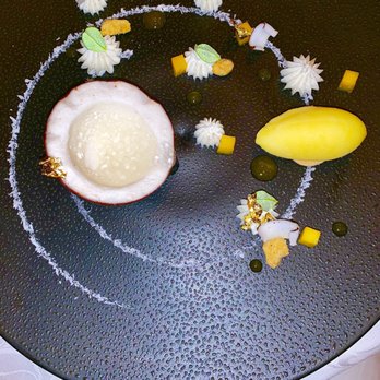 吉地士 - The coconut chocolate shell,lemon Malibu jelly,passion fruit sorbet, so good and pretty - French Near Me - Hong Kong, HK 吉地士 - The coconut chocolate shell,lemon Malibu jelly,passion fruit sorbet, so good and pretty - French Near Me - Hong Kong, HK
