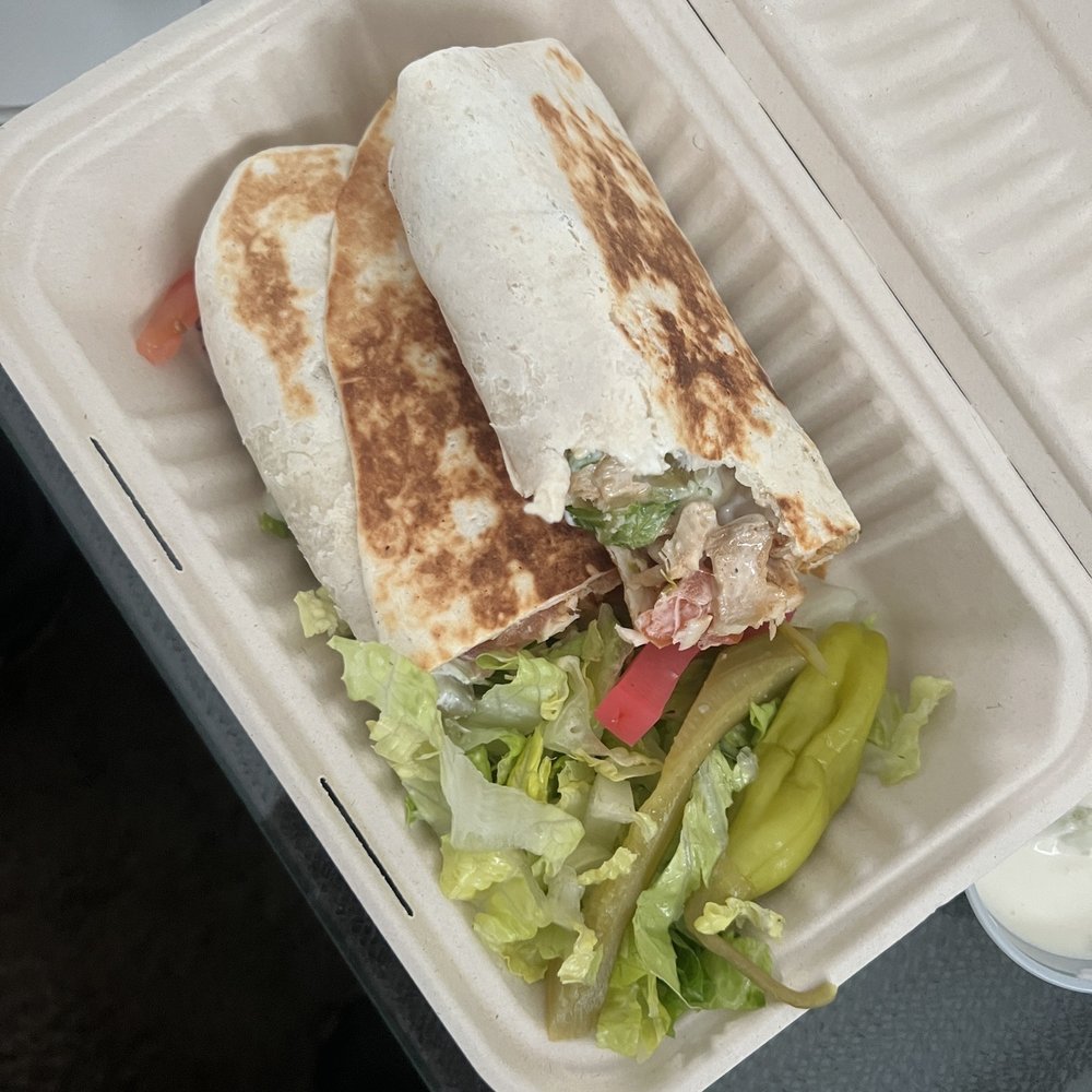 Gyro stop - Saj Shawarma wrap (selected chicken) $11.49 - Mediterranean Near Me - Monroe, Washington Gyro stop - Saj Shawarma wrap (selected chicken) $11.49 - Mediterranean Near Me - Monroe, Washington