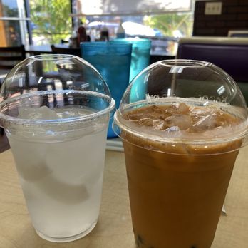 Tasty Pho - Coconut juice and Thai tea boba with it - Vietnamese Near Me - Vista, California