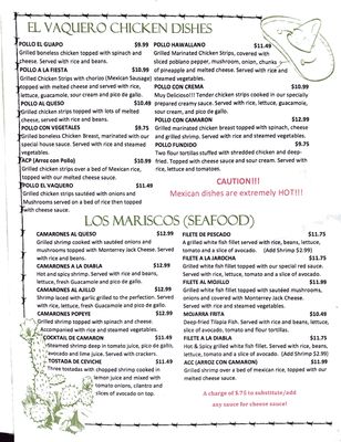 Menu photo 4 El Vaquero Locust, NC
