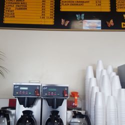 Donut Hut - Menu nd coffee area