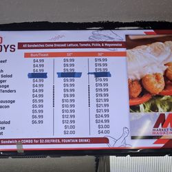 Market on Magazine - Menu