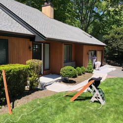 Oscar Painting Service - Exterior of Mansion in Huntington Bay painted! Happy customer