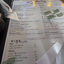 Drink menu