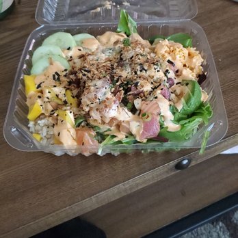 Poki & Maki - Poke half salad and half brown rice! - Poke Near Me - Upland, California