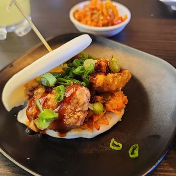 Silverlake Ramen - Spicy Chicken Bun with side of Ghost Pepper Kim Chi - Ramen Near Me - Temecula, California Silverlake Ramen - Spicy Chicken Bun with side of Ghost Pepper Kim Chi - Ramen Near Me - Temecula, California