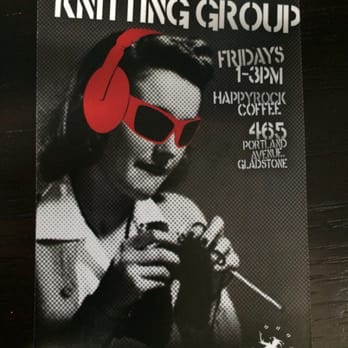 Happyrock Coffee Roasting - a poster for heavy metal knitting group - Coffee & Tea Near Me - Gladstone, Oregon