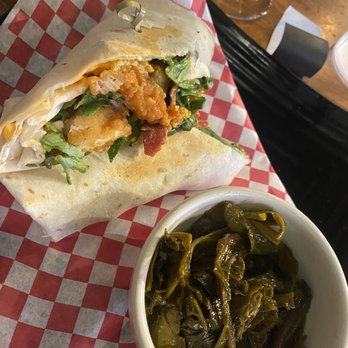 Cowfin Bar and Grill - Wrap with collards - Seafood Near Me - Hampstead, North Carolina Cowfin Bar and Grill - Wrap with collards - Seafood Near Me - Hampstead, North Carolina