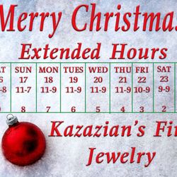 Kazazian's Fine Jewelry & Custom Design - EXTENDED HOURS OF SHOPPING