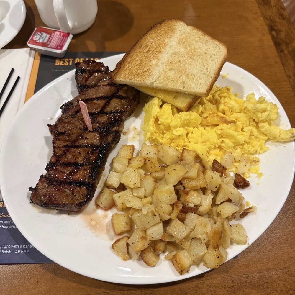 Village Pub and Cafe - Steak and eggs special ($14.99 until 11am!) - American Near Me - Las Vegas, Nevada Village Pub and Cafe - Steak and eggs special ($14.99 until 11am!) - American Near Me - Las Vegas, Nevada