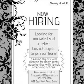 Image Artistic Salon - Image Artistic Salon is now hiring. We are looking for three motivated and creative cosmetologists for booth rent opportunities -Thank you! - Hair Salons Near Me - Fleming Island, Florida Image Artistic Salon - Image Artistic Salon is now hiring. We are looking for three motivated and creative cosmetologists for booth rent opportunities -Thank you! - Hair Salons Near Me - Fleming Island, Florida
