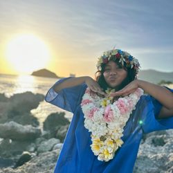 Everyday Surprises - Special order lei po'o, double pua melia a me carnation