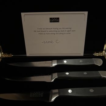 The Capital Grille - Complementary knife set for the VIP experience during the pre-opening experience - Wine Bars Near Me - Lone Tree, Colorado