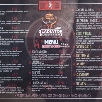 Gladiator Burger & Steak - Burgers Near Me - Mississauga, Ontario