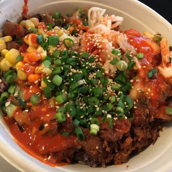 SeoulSpice - Bibimbap option with half pork and half chicken. - Korean Near Me - Washington, DC, District of Columbia