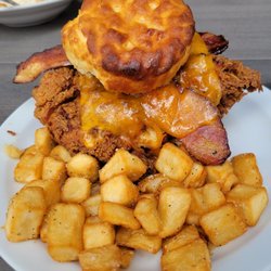 Local Provisions - Chicken biscuit with bacon. Beyond overcooked