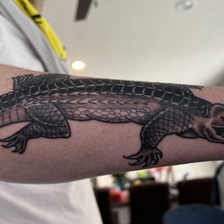 Old Cucamonga Tattoo Company - Alligator tattoo, done by Animal_inkk
