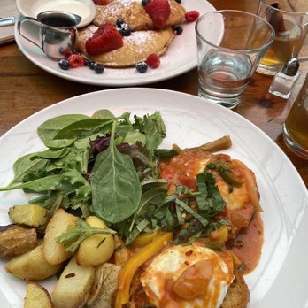 Pisticci - Uova Contadine and lemon ricotta pancakes - Italian Near Me - New York, New York Pisticci - Uova Contadine and lemon ricotta pancakes - Italian Near Me - New York, New York
