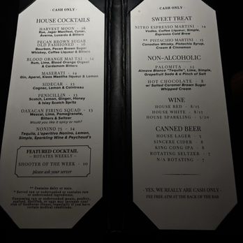 Frank - Drink menu - Whiskey Bars Near Me - Sacramento, California