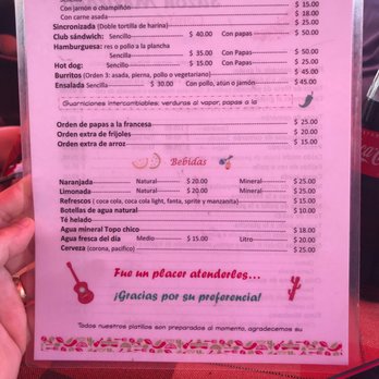 Sazon Mexicano - Menu - back - Mexican Near Me - Chapala, JAL