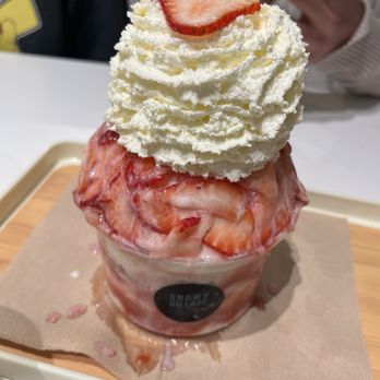 Snowy Village - Strawberry medium - Shaved Ice Near Me - Bellevue, Washington Snowy Village - Strawberry medium - Shaved Ice Near Me - Bellevue, Washington