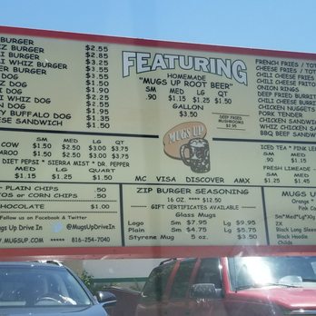 Mugs Up Drive In - Current menu/ prices - Fast Food Near Me - Independence, Missouri