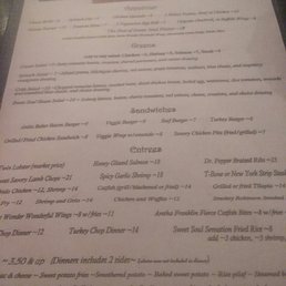 Menu bottom half no prices Menu bottom half no prices