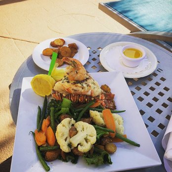 Cascade Restaurant - Lobster Tail & Shrimp, Fingerling Potatoes, and Sautéed Veggies - French Near Me - Coral Gables, Florida