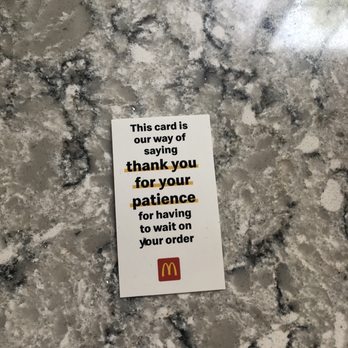 McDonald's - a thank card on a table - Fast Food Near Me - Cottage Grove, Oregon