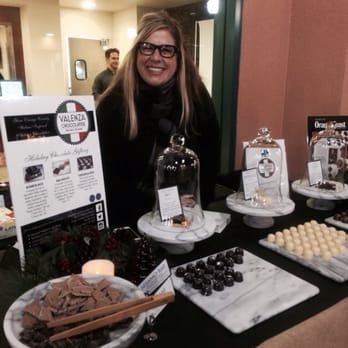 Valenza Chocolatier - Amy Jo showcasing her delicious bon bons at the Orange Coast Magazine December issue launch party - Chocolatiers & Shops Near Me - Costa Mesa, California