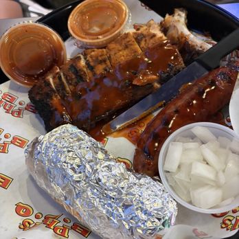 Phil's BBQ - Pork ribs with sausage and Baked Potato (Large) - Barbeque Near Me - San Diego, California