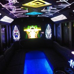 Elegant Excursions Party Bus and Limousine Service - The inside of our new party bus Casper