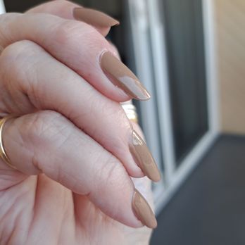 Select Nail House - 2nd coat far from the first, and neither meets the edge. - Nail Salons Near Me - Seal Beach, California