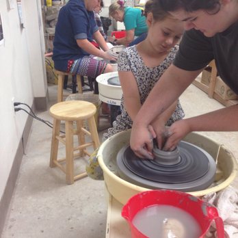 Posh Paint Pottery - Sweet Ruby shaping her bowl - Paint-Your-Own Pottery Near Me - Harahan, Louisiana