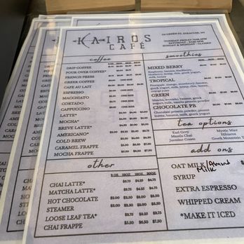 Kairos Cafe - Menu - Cafes Near Me - Syracuse, New York
