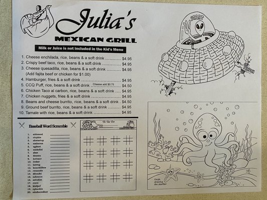 Menu photo 1 Julia's Mexican Grill Humble, TX