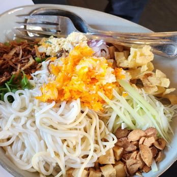 Burma Roots - Rainbow Salad before mixing - Burmese Near Me - San Jose, California Burma Roots - Rainbow Salad before mixing - Burmese Near Me - San Jose, California