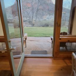 Exiting my room with access to the grounds and the river Exiting my room with access to the grounds and the river