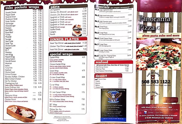 Menu photo 3 Panorama Pizza II Brockton, MA Menu photo 3 Panorama Pizza II Brockton, MA