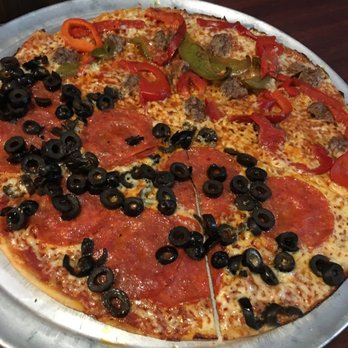 Colony Grill - Pepperoni/olives & Meatball/peppers - Pizza Near Me - Norwalk, Connecticut