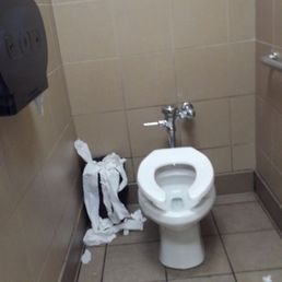 Restroom was a disaster.