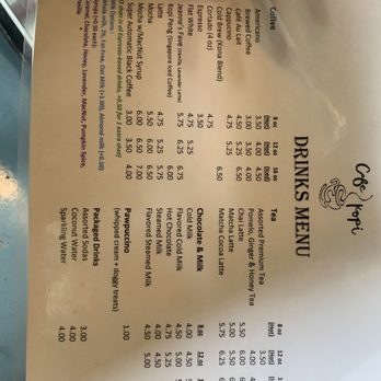 Cafe Kopi - Drink menu - Coffee & Tea Near Me - Kailua, Hawaii Cafe Kopi - Drink menu - Coffee & Tea Near Me - Kailua, Hawaii