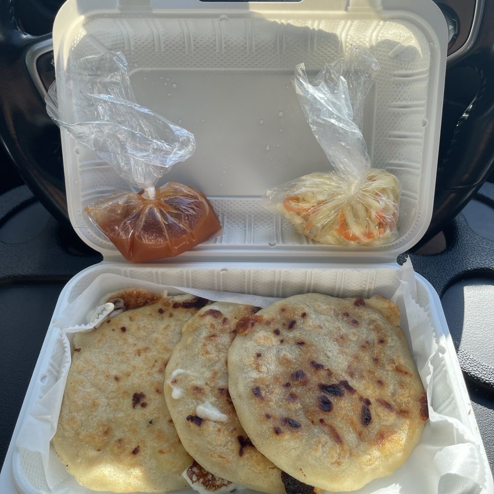 Chivos Catering - Pupusas Left to right: cheese, chicken, revuelta - Salvadoran Near Me - Germantown, Maryland