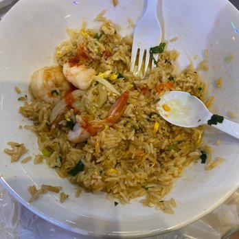 LA Crawfish - Shrimp fried rice half eaten - Vietnamese Near Me - Houston, Texas